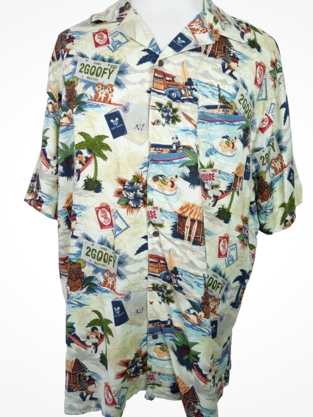 Disneyland Resort Shirt TIKI Goofy
MICKEY Button Down Hawaiian Mens
Size XXXL